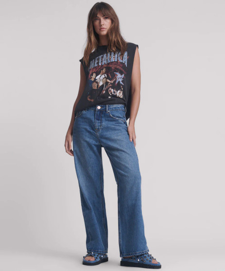 One Teaspoon Baxters Mid Waist Denim Jeans - Blue Love