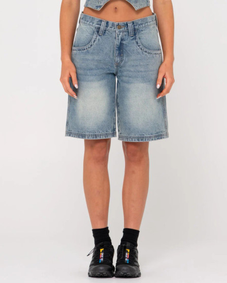 Rusty Flip Mommy Tapleless Low Rise Denim Short