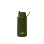 Frank Green 34oz  SS Ceramic Reusable Bottle Khaki with Flip Straw lid