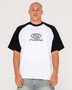 Rusty Wagwan Raglan Short Sleeve Tee - White