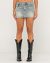 Rusty Dirty Mavericks Denim Mini Skirt - Dirty Dawg