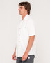 Rusty Overtone Short Sleeve Linen Shirt - Whisper White