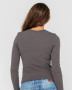 Rusty Essential Ribbed Long Sleeve Tee - Carbon