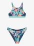 Roxy Girls 8 - 16 Active Floral RG Crop Top Set - Vintage Indigo Tropical Advent