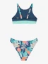 Roxy Girls 8 - 16 Active Floral RG Crop Top Set - Vintage Indigo Tropical Advent