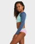 Roxy Girls 8 - 16 Colourblock Crop Top Lycra Set - Vintage Indigo