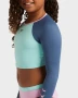 Roxy Girls 8 - 16 Colourblock Crop Top Lycra Set - Vintage Indigo