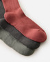 Rip Curl Wetty Crew Sock 3 PK - Black 9-13