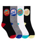 Santa Cruz Bold Shadow Dot Crew Sock 4 Pack 2-8 - Black/White/Grey Marle/Black