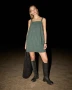 Afends Inka Seersucker Mini Dress - Reverb Pine Check