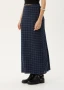 Afends Lita Seersucker Maxi Skirt - Thea Midnight Check