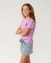 Rip Curl Surf Puff Relaxed Tee Girl - Bright Lilac