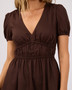 All About Eve Fern Linen S/S Dress - Brown