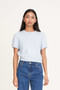 Huffer Kenzie Crop Knit Tee - Ice Blue