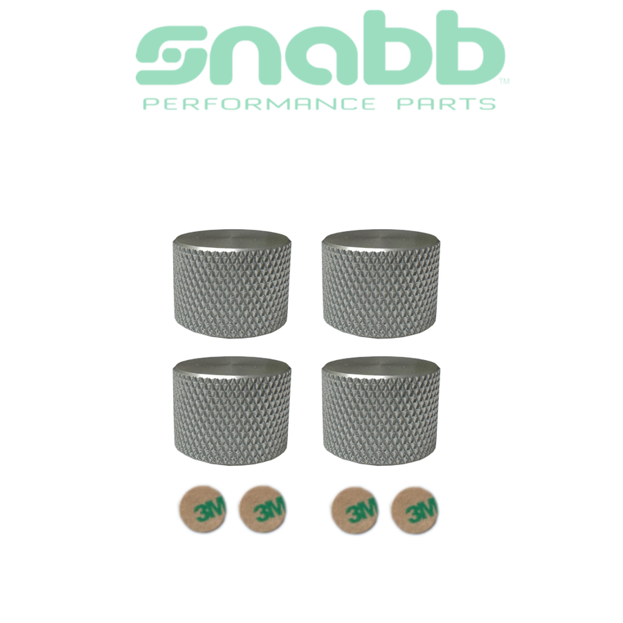 Silver Anodized Aluminum Vent Knob Covers, 4-Pack, Volvo S60/V60, S90/V90, XC40, XC60, C40