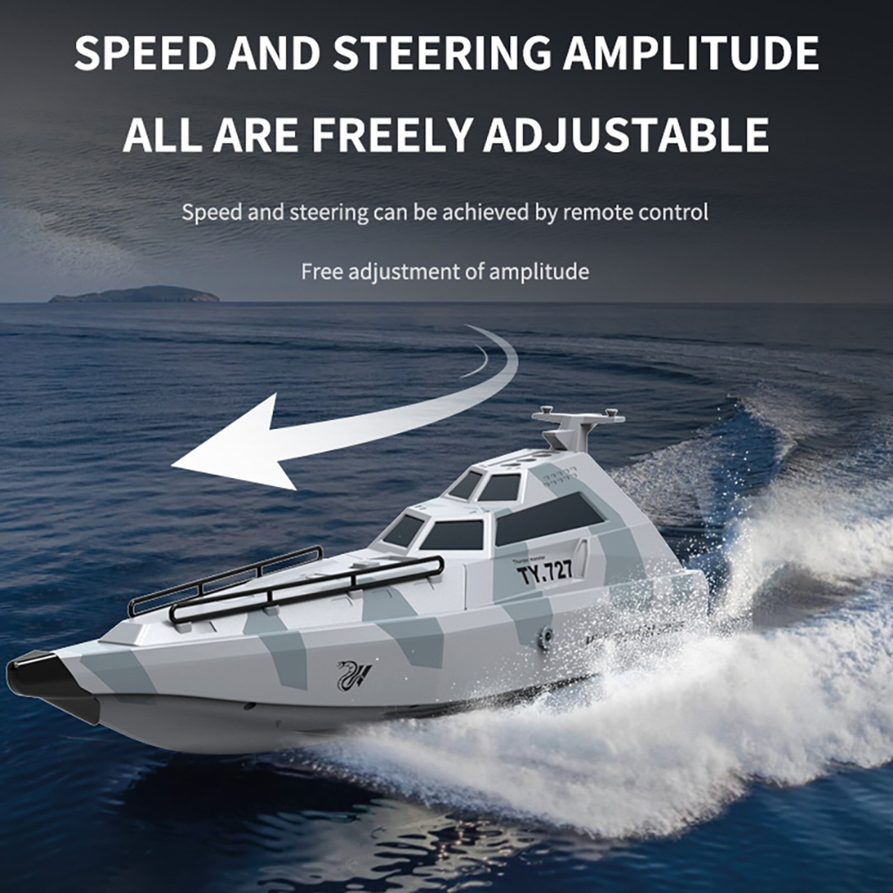 TY727 High Speed RC Jetboat 30km/h 2.4GHz Black