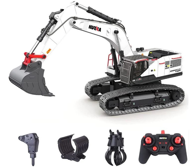 Huina RC Excavator 1594 . 1/14th Scale. Alloy and Steel version, RTR