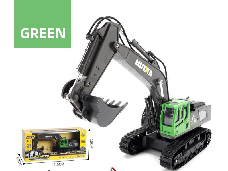 HUINA 1558 1/18 RC Excavator Digger RTR (GREEN) (1558G)