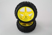 06010 Yellow Front Wheels Complete 2 pcs 1/10