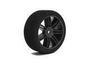 Hot Race - Pair of 1/10 GP On-Road Front Tires PreGlued on Carbon Rims (32 Shore)