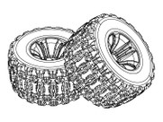 MJX p14308 for 14208 Replacement Wheels & Tyres Set (2 Pack)