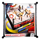 WWE Superstar Ring With Labels For Main Event & Raw, Spring-Loaded With Elastic Ring Ropes