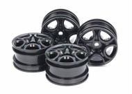 Tamiya C-SHAPED 10 SPOKE BLACK WHEELS (4) 51659