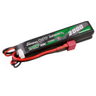 Gens Ace 25C 2000mAh 2S2P 7.4V Saddle Airsoft Gun Lipo Battery with Deans(T) Plug