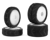 UpGrade RC Micro Spiker Pre-Mounted Front and Rear Carpet Tires for Losi Micro-B (White)
