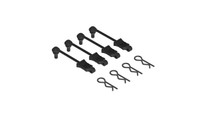 AR390165 Body Clip/Pin with Retainer 1/10 Scale Black (4)