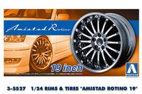 AOSHIMA #85 1/24 RIMS & TIRES "AMISTAD ROTINO 19"