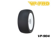 VP-PRO 904 Turbo Trax STR 1/8 Offroad Truggy Tires Pre-Glued on White Rims - M4 SuperSoft (2)