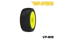 VP-PRO 818 Poison Needle Evo 1/8 Offroad Buggy Tires Pre-Glued on Yellow Rims - M4 Super Soft Compound (2 Pcs)