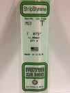 763 - .073" (1.85mm) OPAQUE WHITE POLYSTYRENE T SHAPE