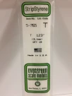 765 - .123" (3.1mm) OPAQUE WHITE POLYSTYRENE T SHAPE