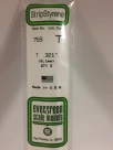 769 - .321" (8.1mm) OPAQUE WHITE POLYSTYRENE T SHAPE