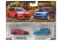 Hot Wheels Premium Car Culture Mitsubishi Lancer EVO IX Wagon / 2004 Subaru Forester Sti 2 pack