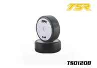 TSR 1/10 Touring Car Rubber Tires on White Rims - Asphalt 28X (4 pcs)