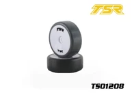 TSR 1/10 Touring Car Rubber Tires on White Rims - Asphalt 36X (4 pcs)