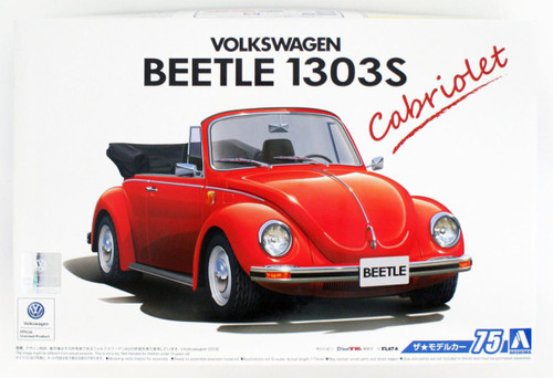 AOSHIMA THE MODEL CAR 75 VOLKSWAGEN 15ADK BEETLE CABRIOLET 1303S 1/24 SCALE KIT