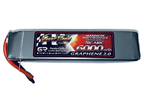 Giant Power 6S 22.2V 6000mAh 70C Graphene Li-Po Battery w/ No Plug