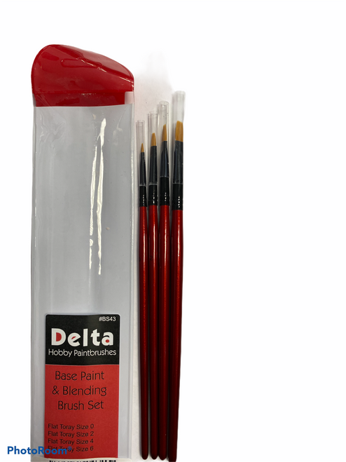 Delta Base Paint & Blending Brush Set w/ Vinyl Storage Pouch
