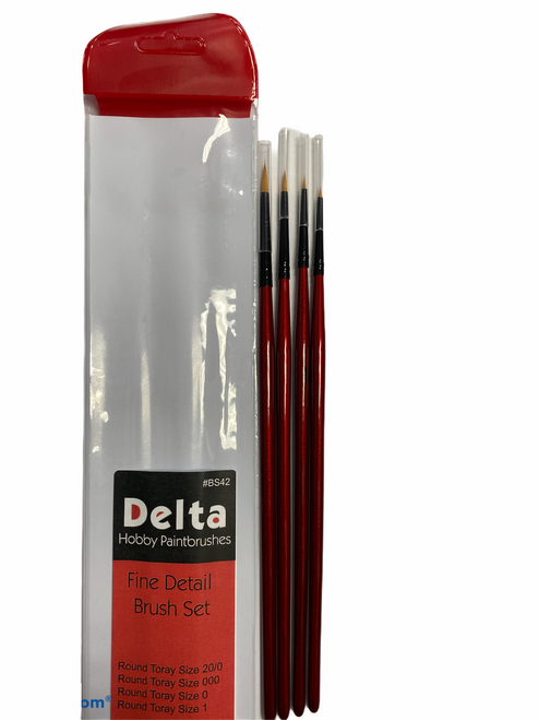 Delta Fine Detail Brush Set w/ Vinyl Storage Pouch