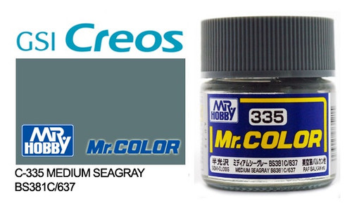 Gunze - C335 Mr Color Semi Gloss Medium Sea Grey BS381/C637