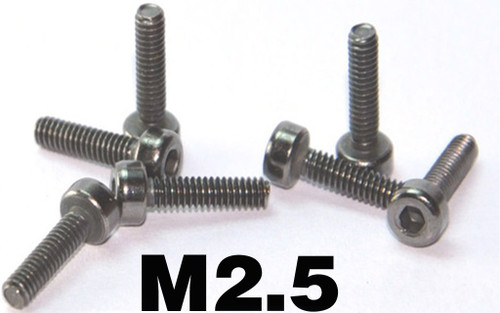 M2.5 Cup Head 12.9 Grade Steel Screws in Black (Pack of 10)
