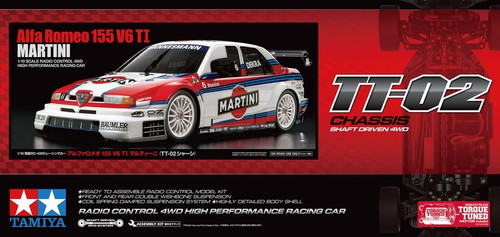 Tamiya 1/10 Alfa Romeo 155 V6 TI Martini TT-02 (ESC included