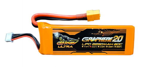 Dinogy Ultra Graphene 2.0 3s 11.1V 2250mAh 80C Li-Po Battery w/ XT60