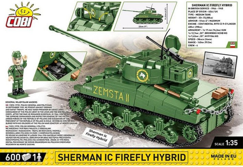 COBI-2276 | HC WWII /2276/ SHERMAN IC FIREFLY HYBRID 600 PCS