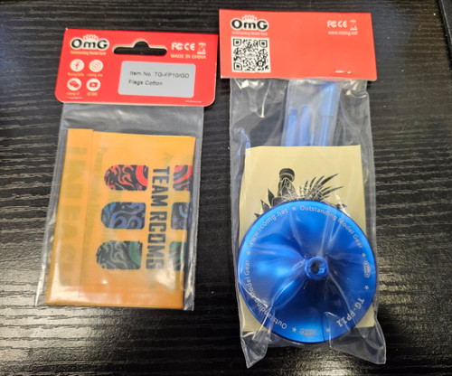 OMG Flags with aluminum pit flag pole - Gold