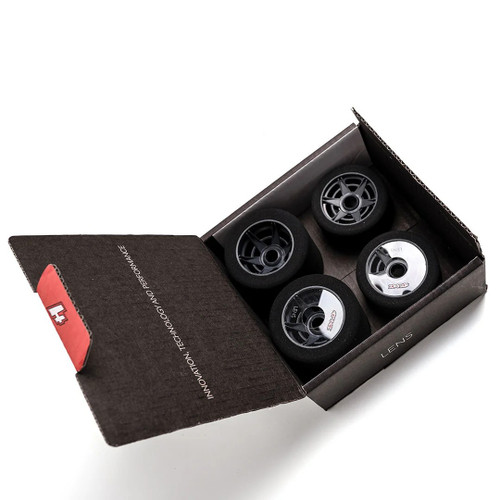 Hot Race - Lens 1/8 On-Road Preglued Tire Set (Rear SS / Front SO)